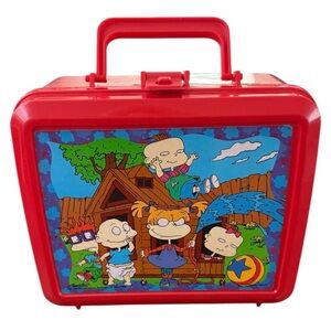 Vtg 1997 Nostalgic Aladdin Rugrats Red Plastic Lunchbox
